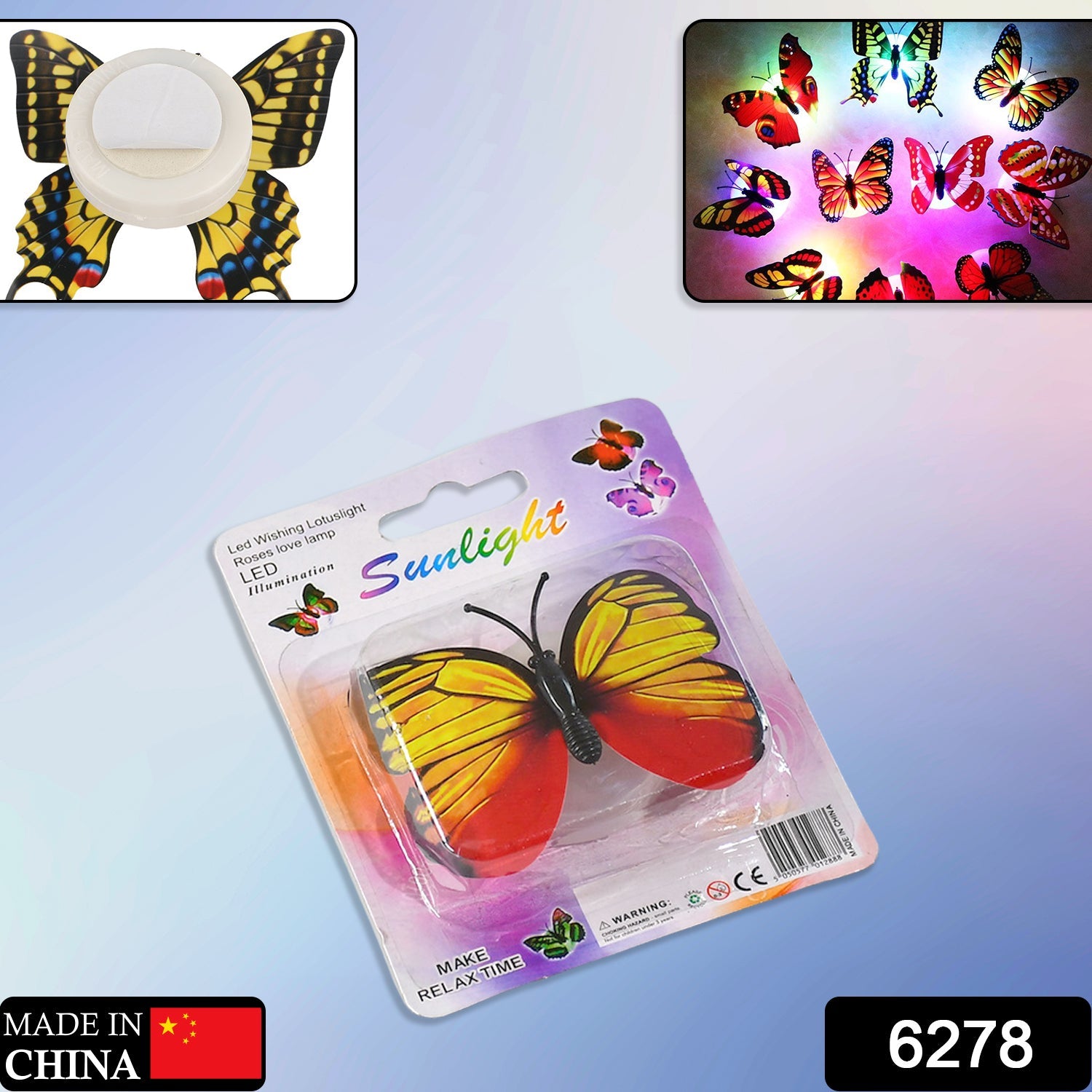 6278 The Butterfly 3D Night Lamp Comes with 3D Illusion Design Suitable for Drawing Room, Lobby. DeoDap 6278 The Butterfly 3D Night Lamp Comes with 3D Illusion Design Suitable for Drawing Room, Lobby. DeoDap
